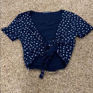 Brandy Melville Navy tie top